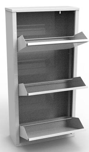 Фото - шкаф для обуви об-3 (1035/500/200 мм) белый металлический метакон трехстворчатый