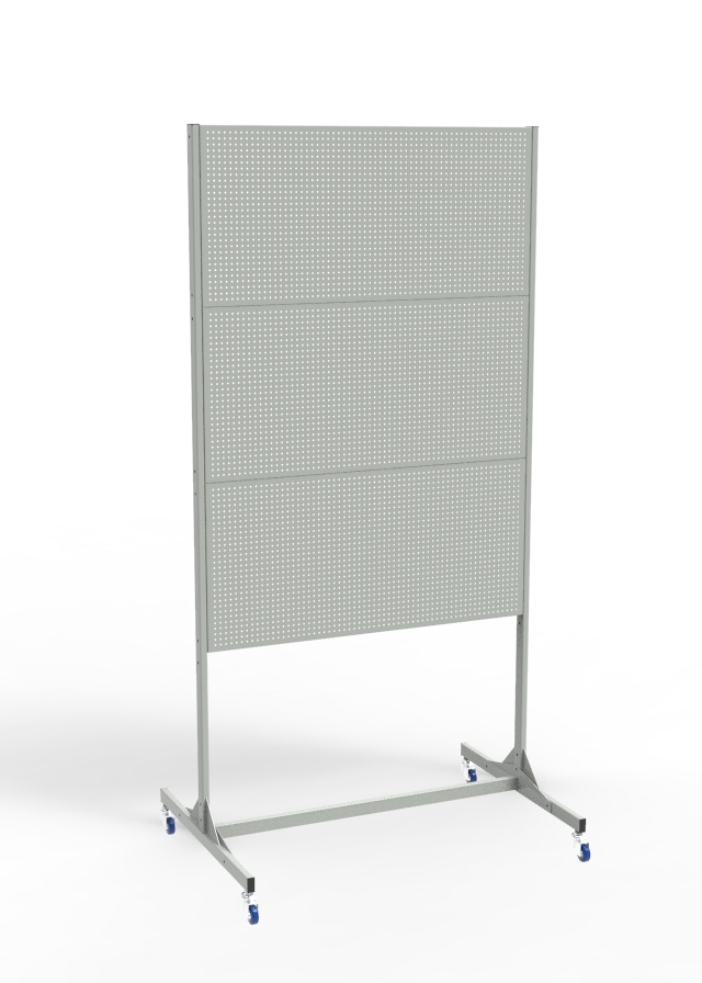 Фото - стенд перфорированный 3 экрана на колёсах с перемычкой сп-3-к