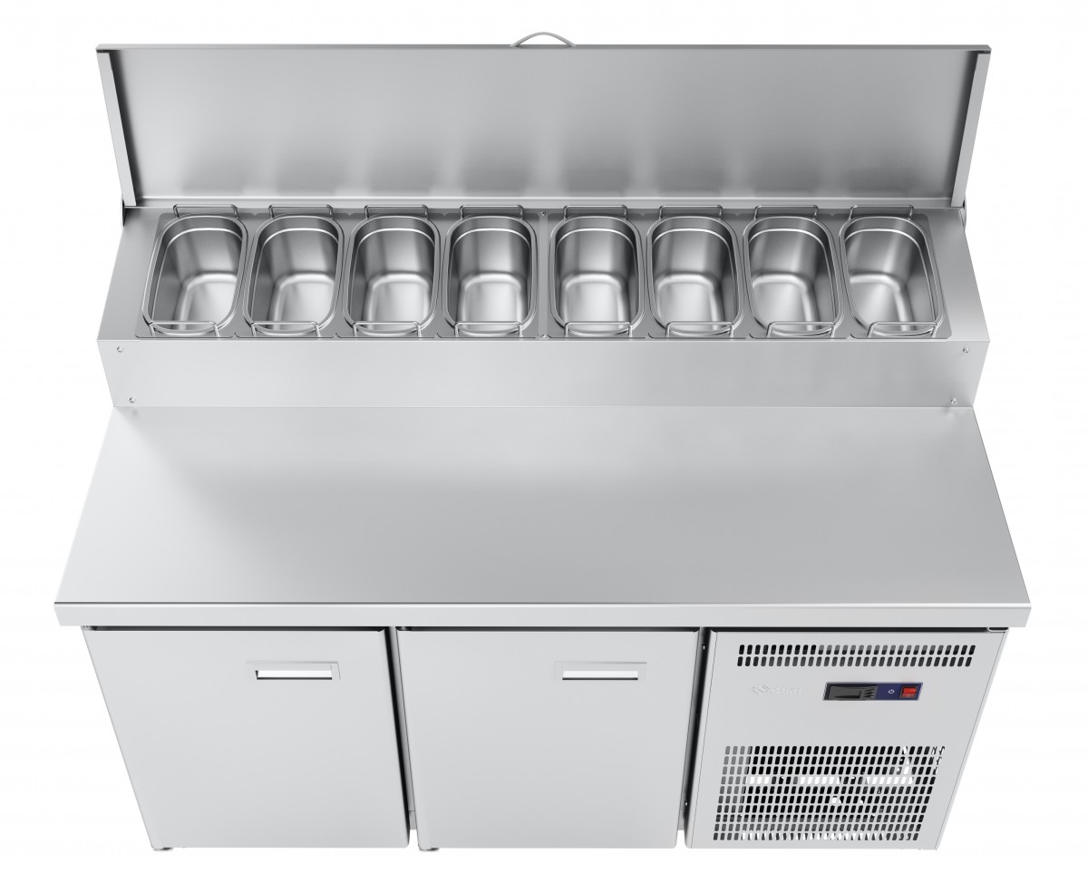 Стол холодильный среднетемпературный СХС-80-01П для пиццы (2 двери, GN 1/4 - 8 шт)