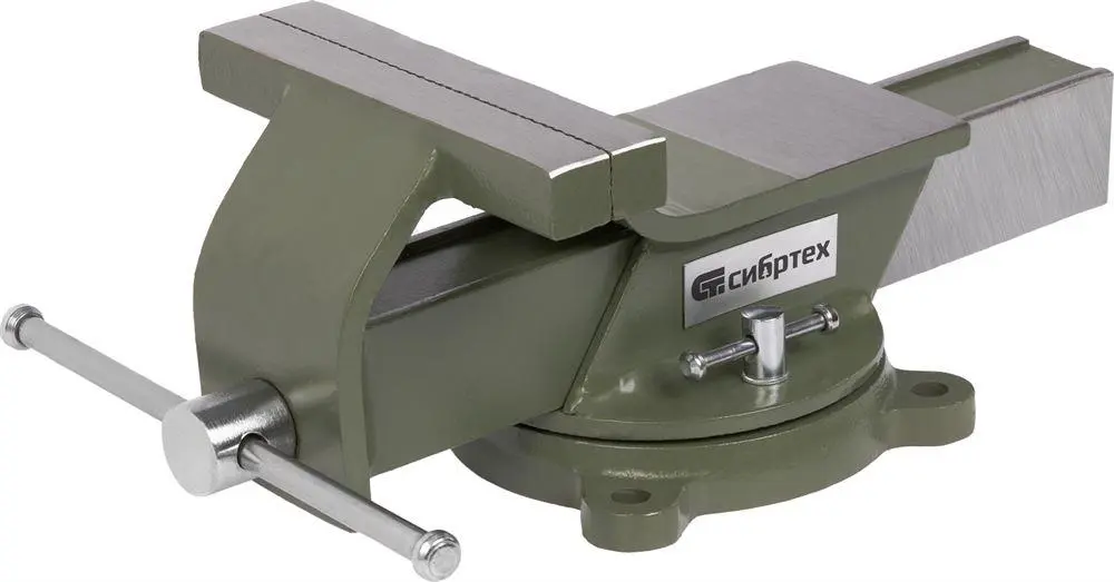 Тиски СИБРТЕХ слесарные, 150 мм, стальные, поворотные//