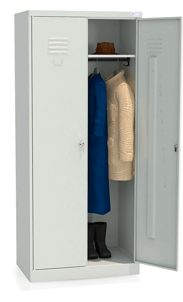Фото - шкаф шр 22-800 (1850/800/500 мм) раздевальный металлический сварной для чистой и грязной одежды двухстворчатый